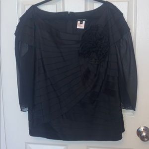 Tadashi Shoji Black Evening Blouse